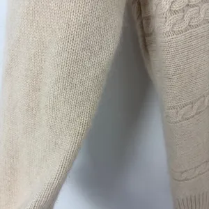 Rachel Zoe Cashmere Split Neck Sweater Cable Knit Old Money Luxury Capsule Large thumbnail 5