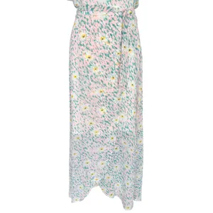 Luxology Women Pink Mint Floral‎ Faux Wrap Maxi Dress Short Flutter Sleeve NWT thumbnail 9