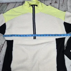 Sanctuary Womens Quarter Zip Sherpa Fleece Pullover CT3228MX2 Cream Neon S‎ thumbnail 7