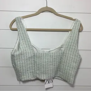 Zara‎ textured corset top fully lined side zipper Size L thumbnail 2