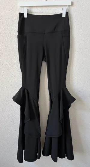 A Rare Bird Flare Bottom Legging Black Size Small Bohemian Goth thumbnail 1