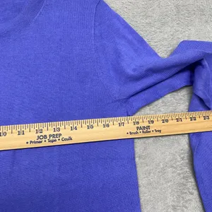 J.Crew Teddie Sweater Womens Medium Blue Cotton Crewneck CF165 thumbnail 5