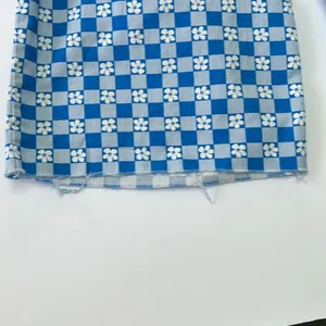 Wild fable pull on wide leg high rise pants retro blue white check with flowers thumbnail 7