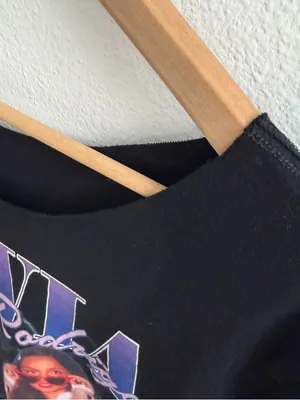 Olivia Rodrigo off-the-shoulder black graphic tee thumbnail 5