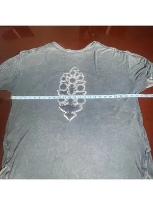 Free People FP Movement Harmony Tee - blue indigo combo burnout graphic Sz Large thumbnail 6