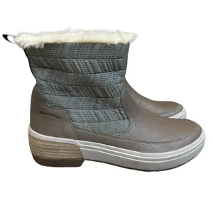 Merrell Womens 9 Haven Bluff Polar Waterproof Winter Boots Taupe Brown Faux Fur‎ thumbnail 2