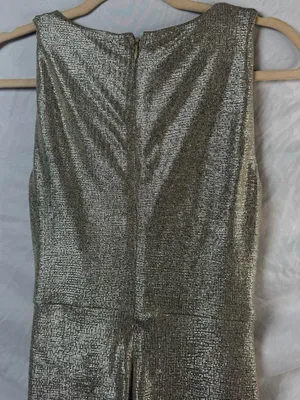 Lauren Ralph Lauren Gold Metallic Evening Gown / Arlenis metallized evening dres thumbnail 7