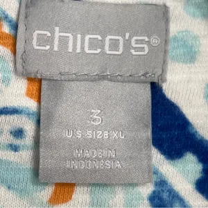 Chico's paisley v-neck tee t-shirt womens Size 3 (XL) blue short sleeve beach thumbnail 8
