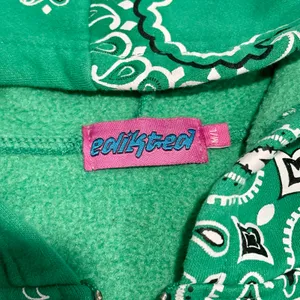 Edikted Green Bandana Paisley Oversized Zip Hoodie M/L thumbnail 3