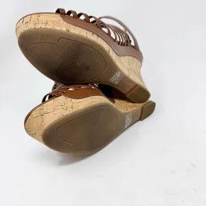 Guess Mabbel Brown Woven Wedge Sandals Size 8.5 thumbnail 6