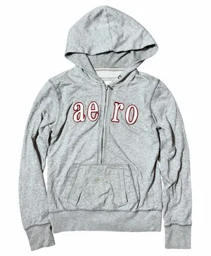 Y2K Aeropostale Graphic Zip Front Hoodie Womens Medium thumbnail 1