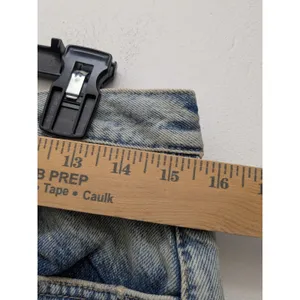 FREE PEOPLE Women's Jeans Boyfriend Distressed Button Fly Blue Acid Wash Size 30 thumbnail 7