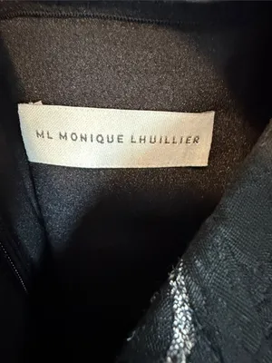ML Monique Lhuillier Naomi Strapless Floral Jacquard Mini Dress Black Sz 4 NWOT thumbnail 4