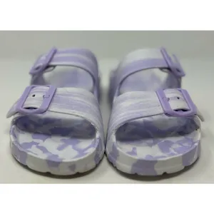 Women’s Lavender and White Tie Dye Double‎ Buckle Slip on Sandals Size 5/6 thumbnail 2