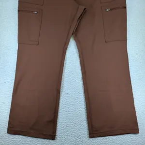 Duluth Trading Co Noga Namastash Bootcut Pants Brown Cargo Womens XXL Reg 52836 thumbnail 7