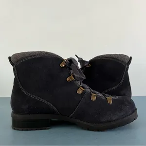 Clarks Faralyn Alpha Navy Blue Suede Lace Up‎ Hiking Ankle Boots thumbnail 3