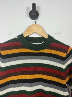 Vintage Genesis Striped Sweater Womens Small Acrylic Wool Made Korea thumbnail 4