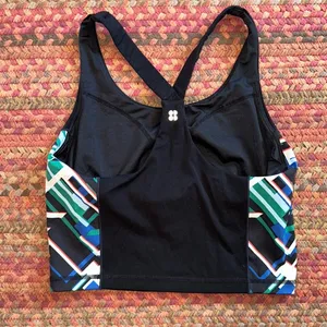 Sweaty Betty London Athletic Black Geometric Crop Tank thumbnail 2