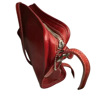 Coach Vintage 9138 Red Glove Tan Leather Mimosa Zip Shoulder Crossbody Bag thumbnail 3
