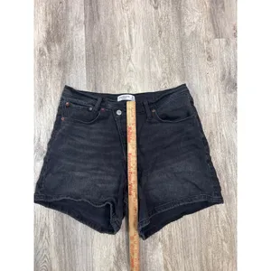 Abercrombie & Fitch The Dad Short High Rise Crossover Black Denim Shorts 32 14 thumbnail 5