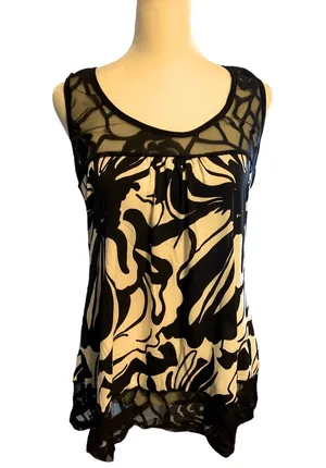 dots Ladies Blouse w/Racer Style Lace Back. thumbnail 1