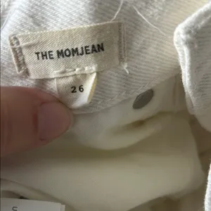 Madewell the mom Jean Cream Straight Leg Women's Jeans thumbnail 8