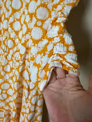 Time and Tru Women's Cotton Tiered Midi Dress in yellow and white Size XS 0-2 thumbnail 8