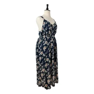 3rd + Malt New Midi Dress Smocked Hi Low Blue Pink Floral Women’s Plus Size 3XL thumbnail 2