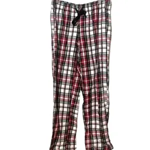 Victoria’s Secret Small Pajama Pants Plaid Red Black White Ribbon Tie thumbnail 2