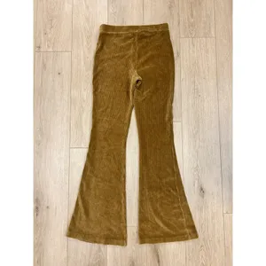 Aerie Mustard Gold Corduroy Flare Leggings High Waisted Size M Long Ribbed Pants thumbnail 5
