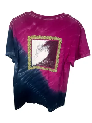 PacSun Pink And Blue Tie Dye Wave Y2K Surf Skate Graphic Short Sleeve T-Shirt thumbnail 4