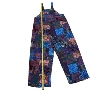 Women's Stitched Summer Good Vibes Vintage‎ Hippie Overalls - Size Large L thumbnail 8