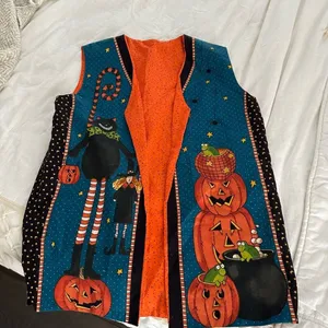 Vintage Handmade Ghouls Night Out Women’s Vest See Measurements Halloween Fall G thumbnail 4