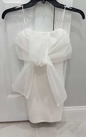 Selfie Leslie Zadora Bow Bust Mini Dress - Off White thumbnail 1