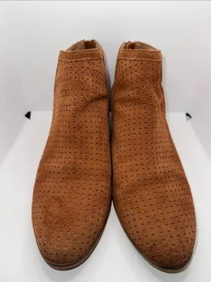 Susina Kyle-Lea Perforated Suede Ankle Bootie Boots Women’s 10 Tan thumbnail 3