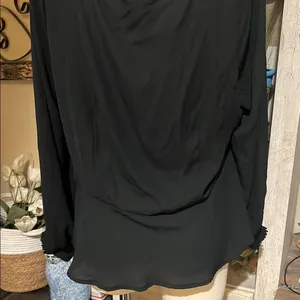 Modcloth Black Ruched Long Sleeve Blouse thumbnail 6