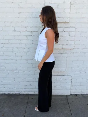 Vtg White cotton blouse with peplum detail Size M #peplum #workwear #officesiren thumbnail 3
