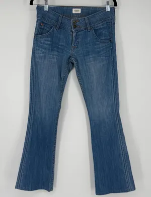 Hudson‎ Signature Bootcut Jeans 26 Low Rise 31" Waist Made USA Y2K Flap Pocket thumbnail 1