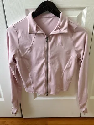 Gilly Hicks Active Recharge Bow Double Zip Jacket in Light Lilac thumbnail 2