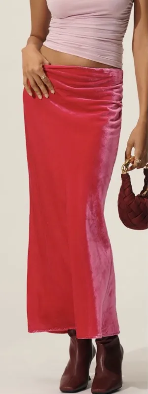 Anthropologie The Tilda Maxi Slip Skirt: Velvet Edition, Size S thumbnail 1