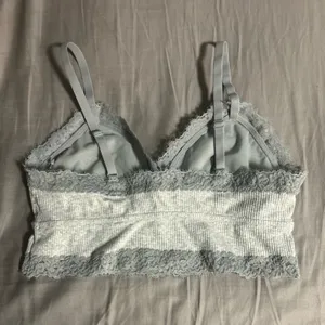 Aerie Gray Lace Trim Bralette Size L thumbnail 2