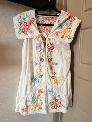 Free People White Embroidered Dress thumbnail 5