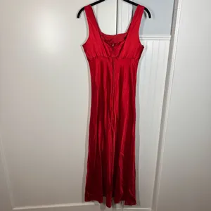 Vintage Y2K Be Smart Red Goth Dress Dark Romance Velvet‎ Rose Midi Maxi Dress thumbnail 3