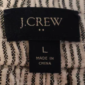 J Crew Striped Linen Blend Shorts Womens Size L Black White Coastal Beach Summer thumbnail 2