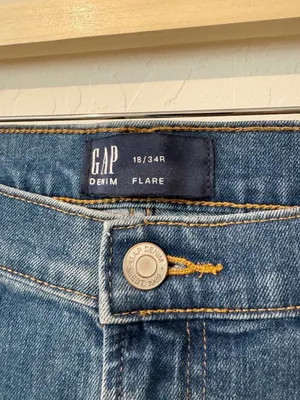 Gap Denim Jeans Size 18 Plus Medium Wash High Rise Flare Western Coastal Cowgirl thumbnail 6