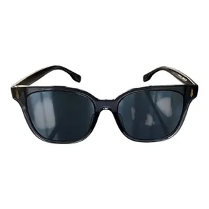 Tory Burch TY7162 Black Square Sunglasses with Gold Logo and Orange Case thumbnail 2