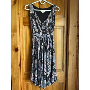 Anthropologie Maeve Leslie Paisley Midi Dress Womens XS‎ Faux Wrap Sleeveless thumbnail 3