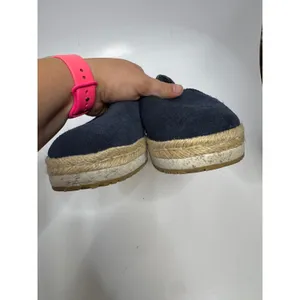 TOMS Alpargata Platform Espadrille Womens 8 Navy Blue Excellent Suede Slip On thumbnail 5