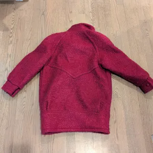 Vintage Alectra Magenta Pink Boucle Wool Blend Funnel Neck Coat Made in USA thumbnail 9