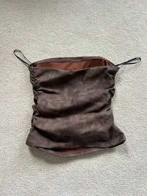 SHEIN brown leather going out top thumbnail 2